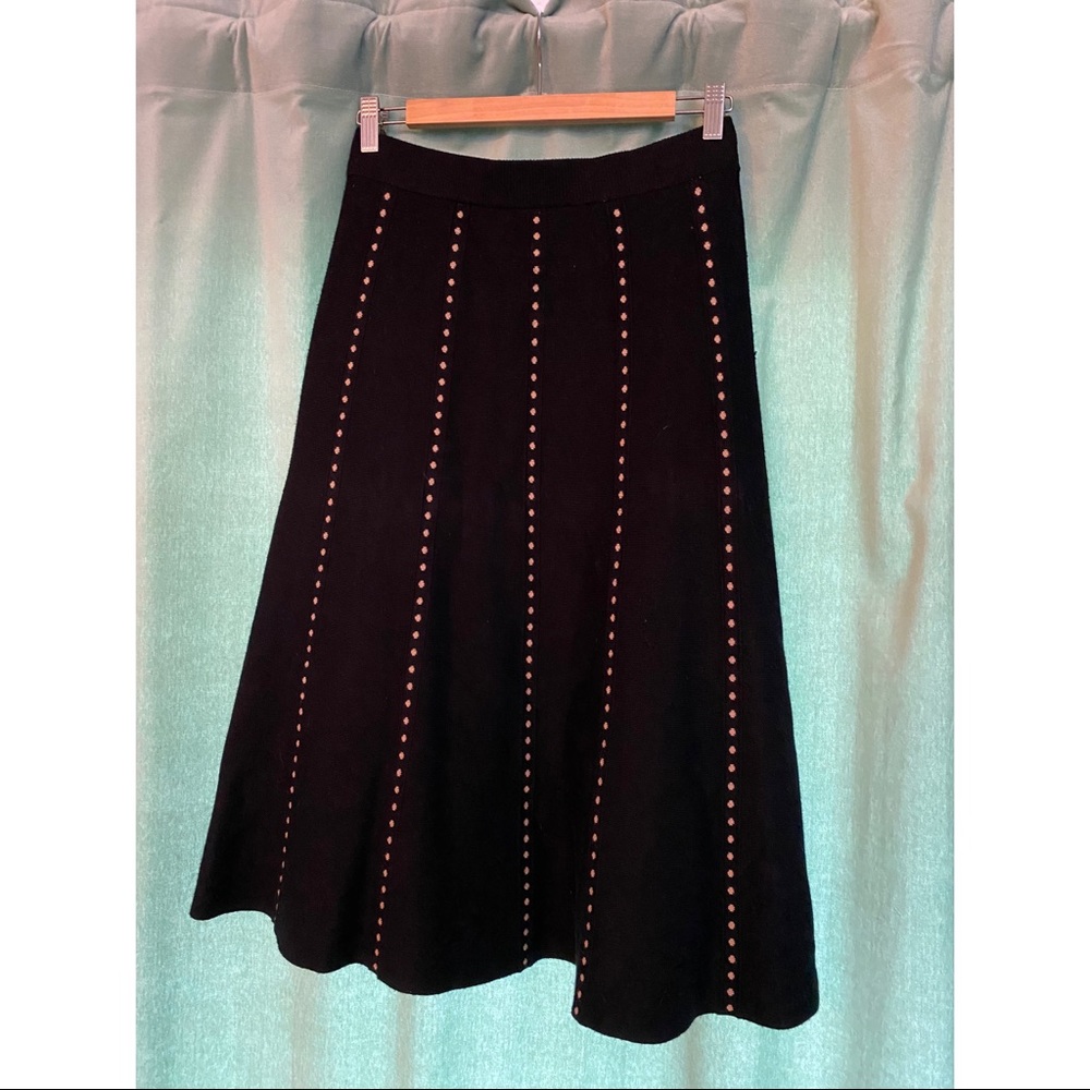 Stretch knit midi skirt
